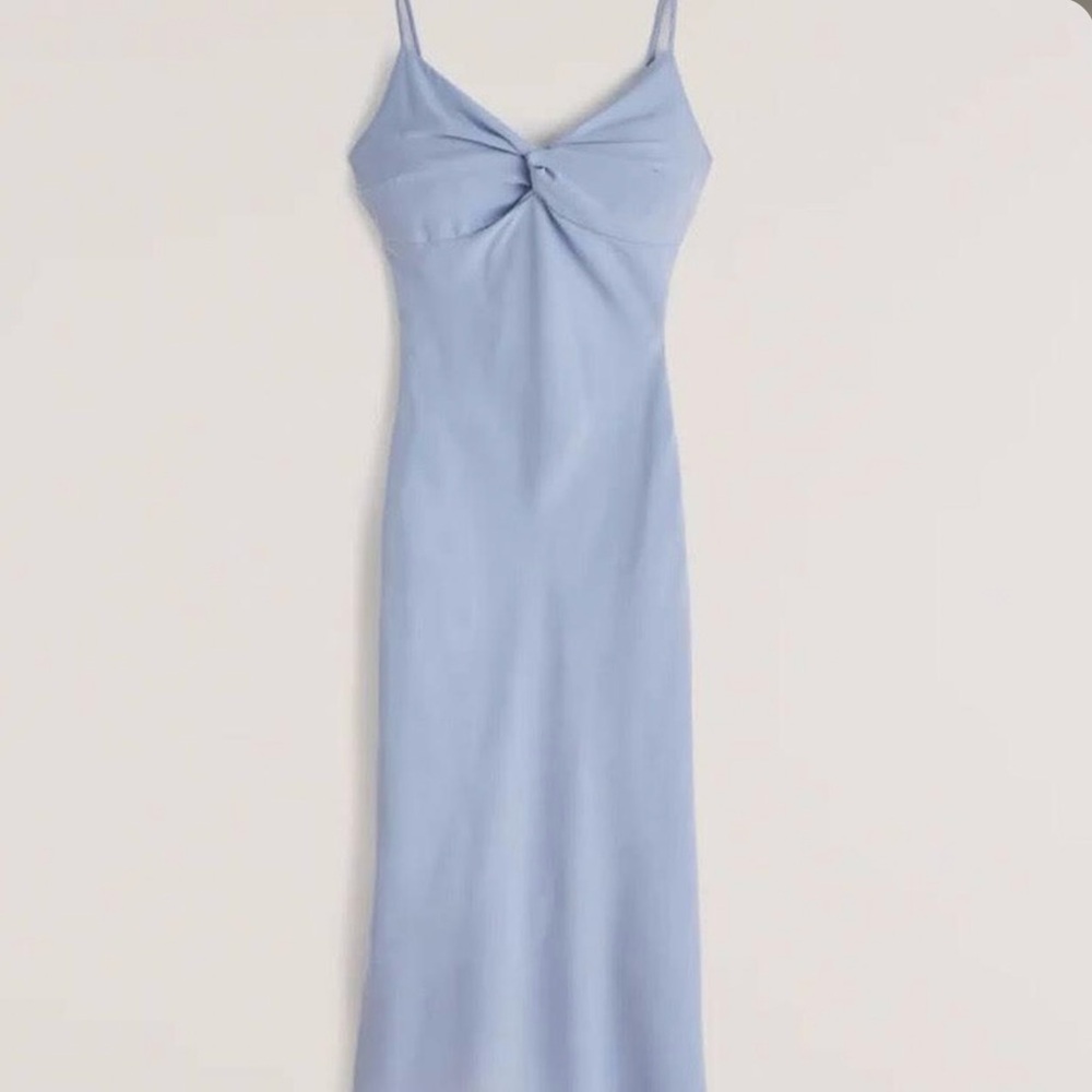 Abercrombie & Fitch Blue Slip Midi Dress Spaghetti Strap